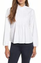 Women's Velvet Poplin Pintuck Blouse - White