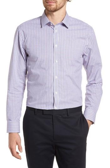 Men's Nordstrom Men's Shop Extra Trim Fit Check Dress Shirt 32/33 - Purple