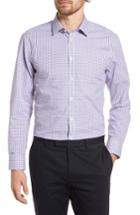 Men's Nordstrom Men's Shop Extra Trim Fit Check Dress Shirt 32/33 - Purple