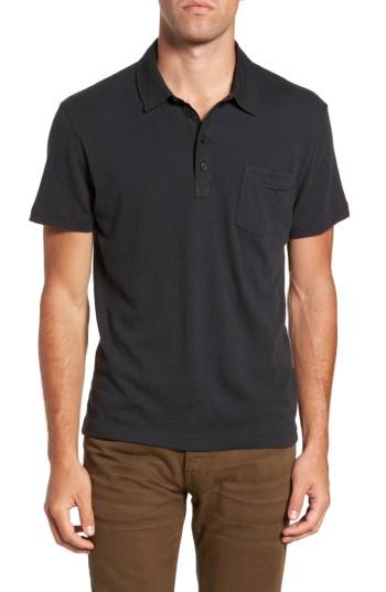 Men's Billy Reid Standard Fit Jersey Polo, Size - Black