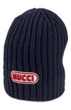 Men's Gucci New Logo Wool Beanie - Blue