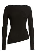 Women's Topshop Boutique Slash Neck Asymmetrical Top Us (fits Like 2-4) - Black