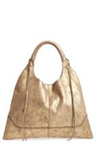 Hobo Nomad Metallic Leather Hobo Bag - Beige