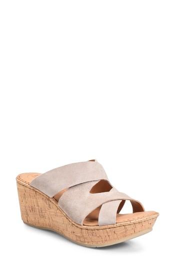 Women's B?rn Padron Wedge Sandal M - Grey