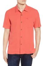 Men's Tommy Bahama Royal Bermuda Standard Fit Silk Blend Camp Shirt, Size - Red
