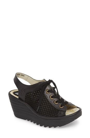 Women's Fly London Yeki Sandal -8.5us / 39eu D - Black