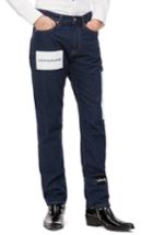 Men's Calvin Klein Jeans Logo Print Straight Leg Jeans X 32 - Blue