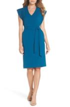 Women's Eliza J Ruffle Sleeve Sheath Dress - Blue/green