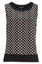 Women's St. John Collection Dot Print Knit Shell, Size - Black
