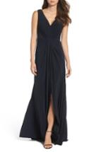 Women's Vera Wang Jersey Pleated Fit & Flare Gown - Blue