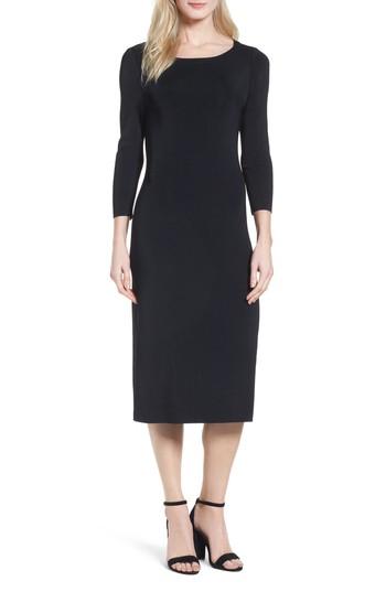 Women's Halogen Bateau Neck Sweater Dress - Black