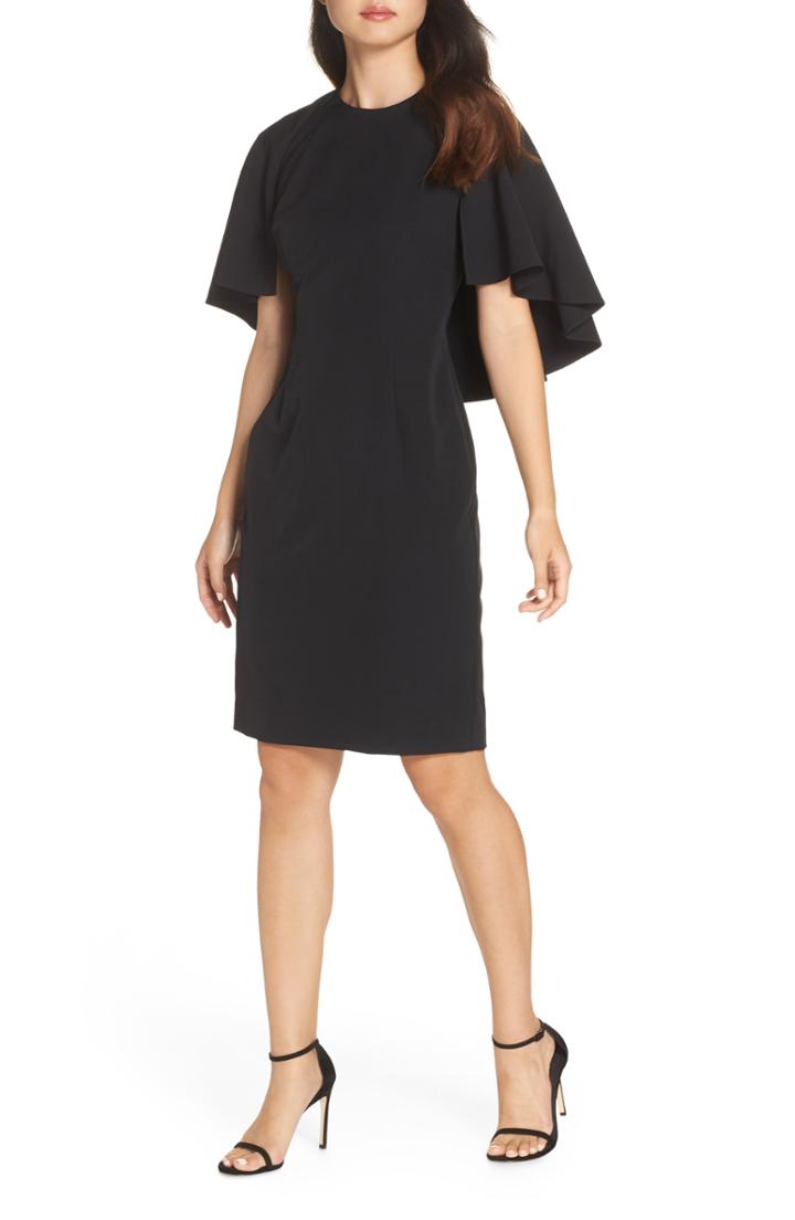 Women's Eliza J Cape Sleeve Dress (similar To 14w) - Black
