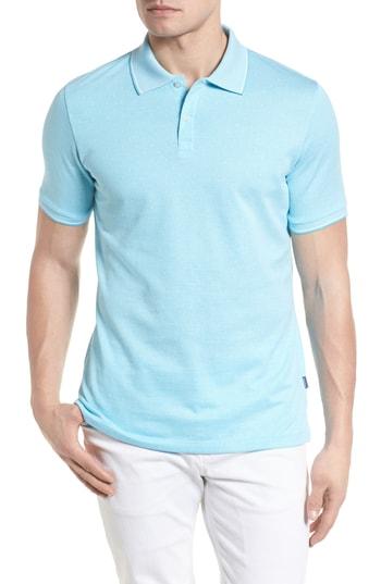 Men's Stone Rose Jacquard Polo (s) - Blue/green