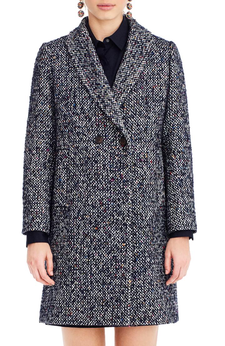 Women's J.crew Daphne Tweed Topcoat - Blue