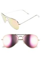 Women's Diff Cruz 57mm Metal Aviator Sunglasses - Gold/ Pink