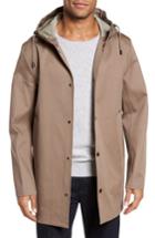 Men's Stutterheim Stockholm Bonded Waterproof Hooded Raincoat - Brown