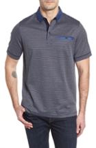Men's Bugatchi Fit Knit Polo, Size Medium - Blue