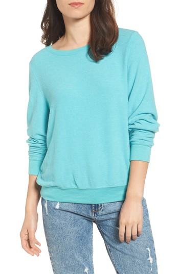 Women's Wildfox 'baggy Beach Jumper' Pullover, Size - Blue/green