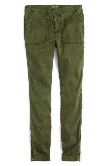 Women's J.crew Zip Ankle Stretch Skinny Cargo Pants