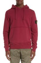 Men's Stone Island Cotton Knit Hoodie, Size - Red