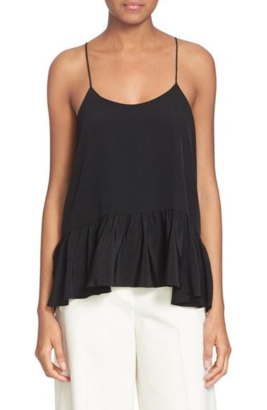 Women's Tibi Peplum Hem Silk Camisole
