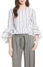 Women's Milly Gabby Stripe Bell Sleeve Top - White