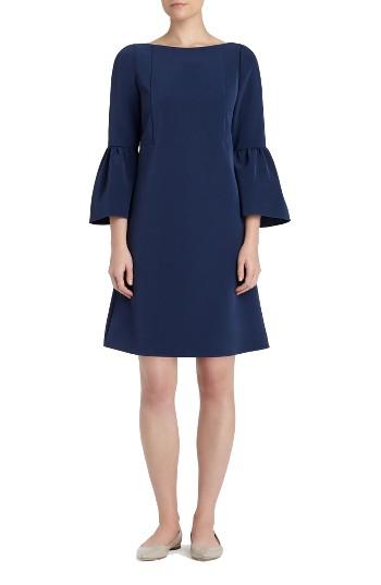 Women's Lafayette 148 New York 'marisa' Flounce Cuff Shift Dress - Blue
