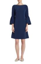 Women's Lafayette 148 New York 'marisa' Flounce Cuff Shift Dress - Blue