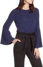 Women's Halogen Bow Back Flare Sleeve Tunic - Blue