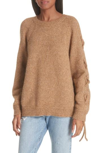 Women's Iro Cold Shoulder Alpaca Blend Sweater - Brown