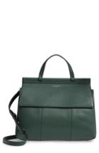 Tory Burch Block T Leather Top Handle Satchel - Green