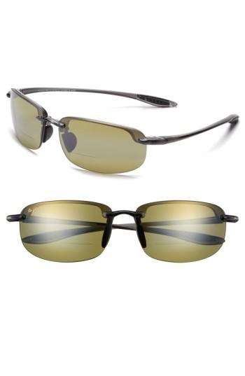 Women's Maui Jim Ho'okipa 64mm Polarizedplus2 Rimless Reader Sunglasses - Smoke Grey/ Maui