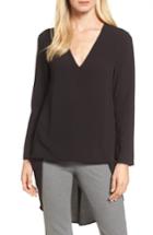 Women's Halogen High/low Wrap Top - Black
