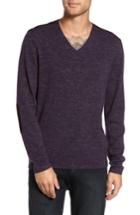 Men's John Varvatos Star Usa Long Sleeve V-neck Sweater, Size - Purple