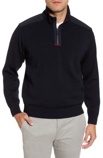 Men's Paul & Shark Bretagne Quarter Zip Wool Sweater