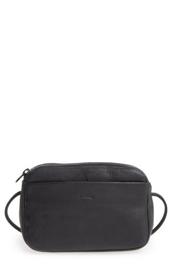 Baggu 'mini' Pebbled Leather Crossbody - Black