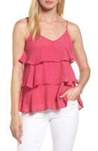 Women's Bobeau Tiered Ruffle Tank - Pink
