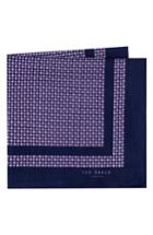Men's Ted Baker London Micro Dot Silk Pocket Square, Size - Purple