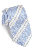 Men's Psycho Bunny Double Stripe Silk Tie, Size - Blue