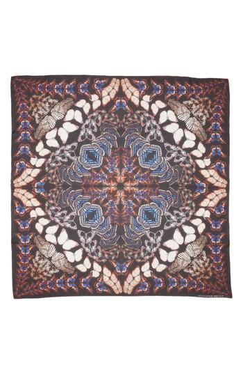 Women's Alexander Mcqueen Metamorph Flutter Silk Shawl, Size - Black