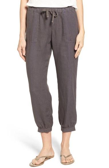 Women's Caslon Crop Linen Joggers
