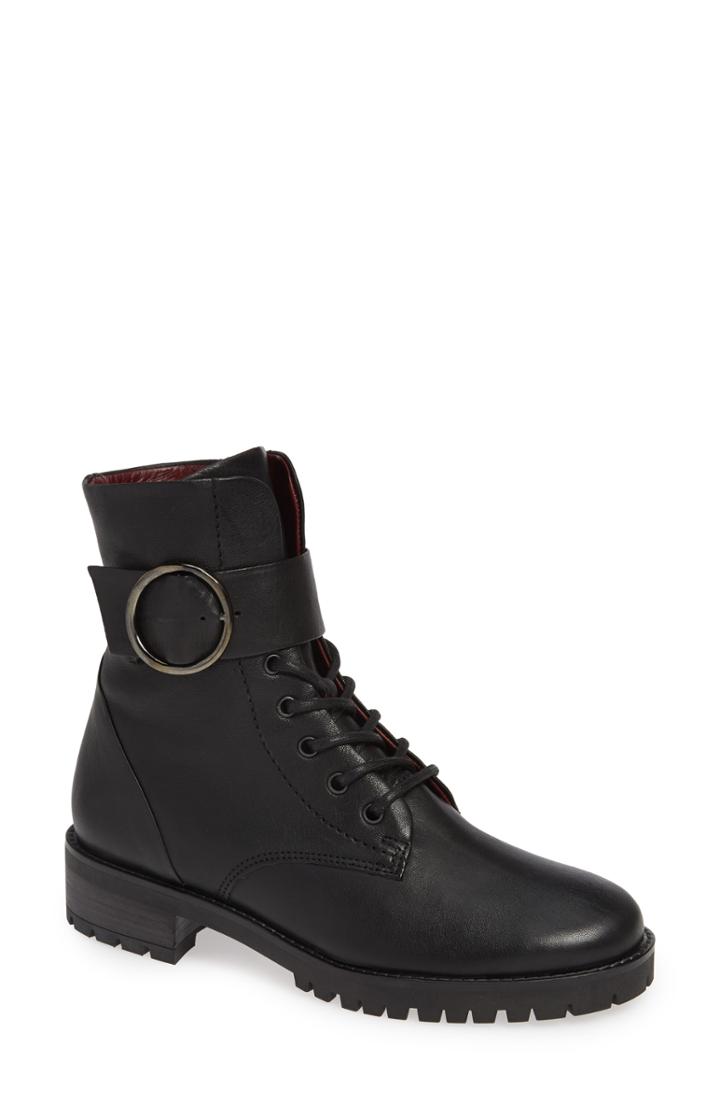 Women's Paul Green Titan Combat Boot .5us/ 3uk - Black