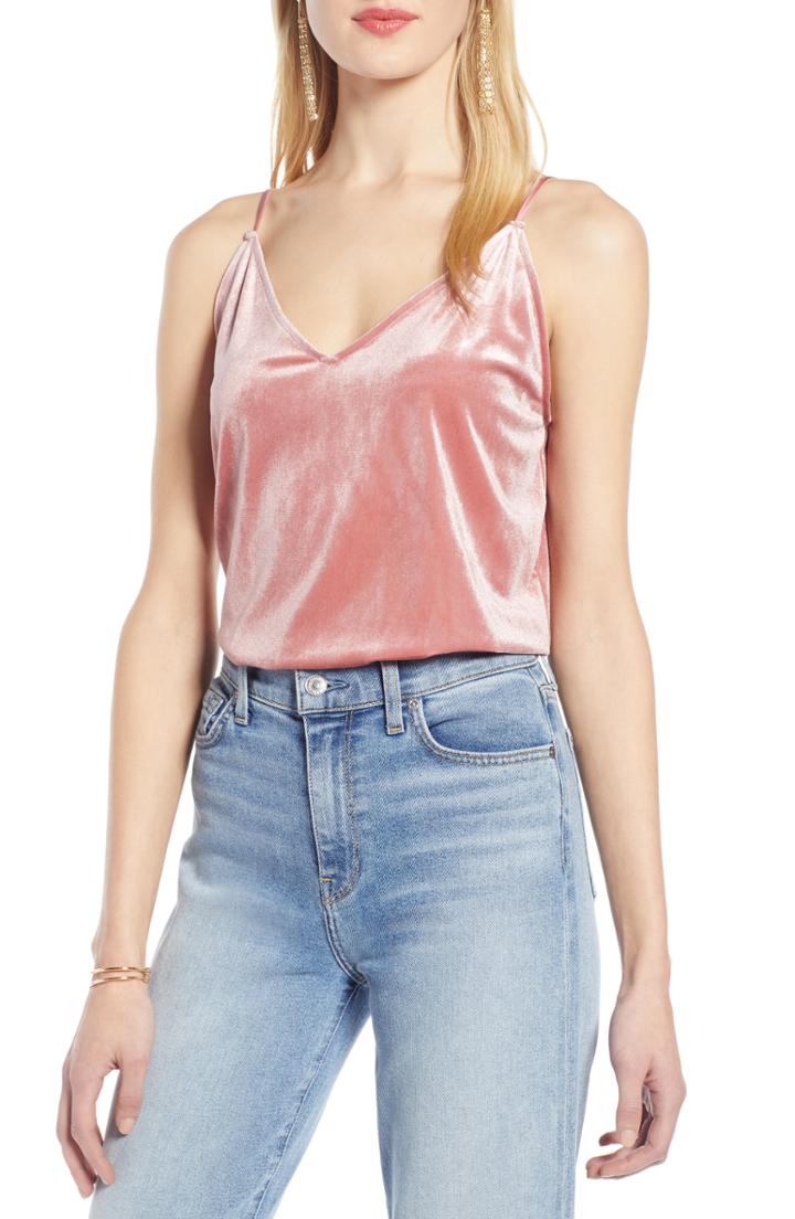 Women's Halogen Velvet Camisole - Pink