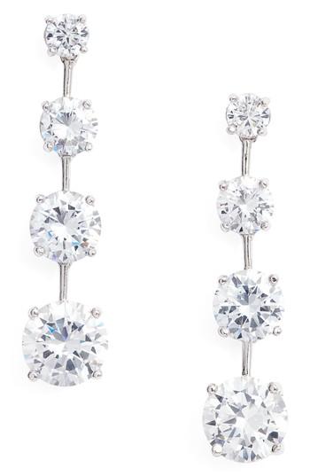 Women's Nina Graduated Cubic Zirconia Linear Drop Earrings