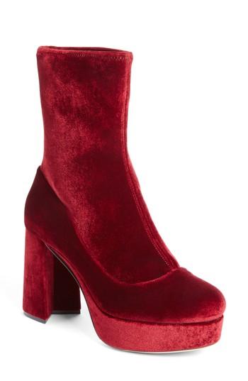 Women's Miu Miu Platform Boot Us / 37eu - Burgundy