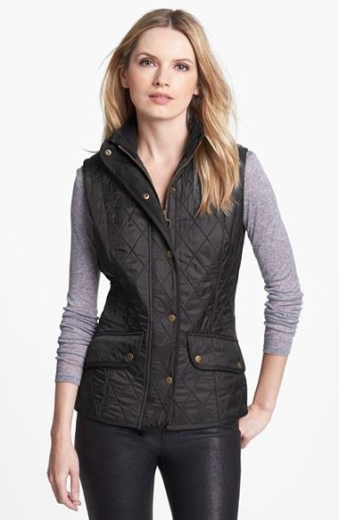 Women's Barbour 'cavalry' Quilted Vest Us / 14 Uk - Black