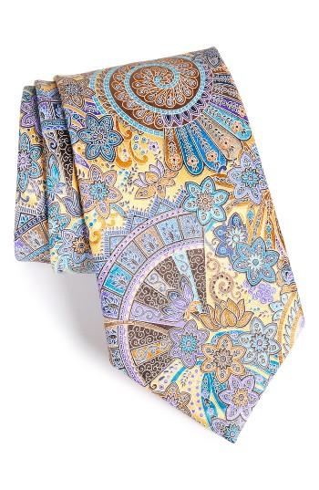 Men's Ermenegildo Zegna Quindici Paisley Silk Tie, Size - Yellow