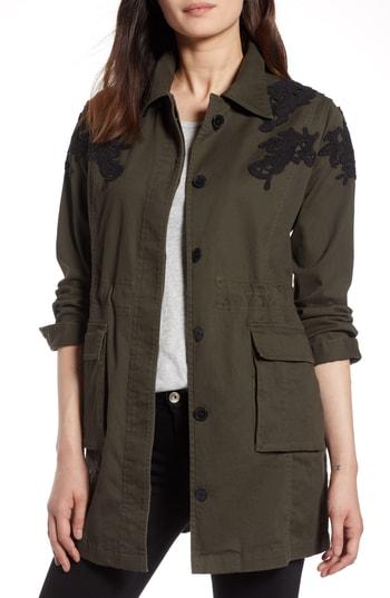 Women's Halogen Lace Detail Jacket - Green