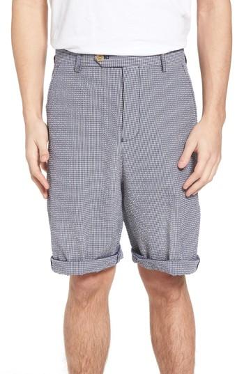Men's French Connection Stretch Seersucker Shorts - Blue