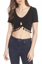 Women's Lira Clothing Show It Off Tassel Crop Top - Black